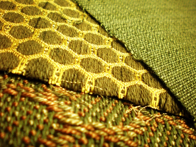Organic woven hemp - silk fabric