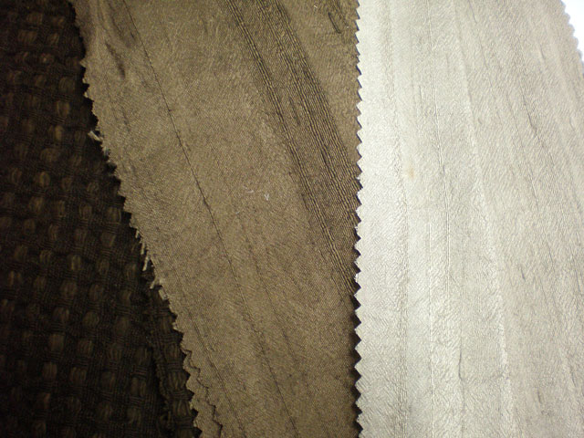 Hand-woven silk and cotton with natural ebony